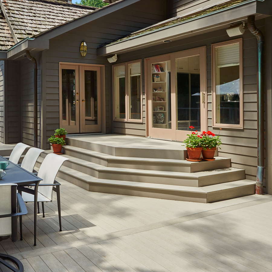 Wolf Serenity composite decking in Sandstone