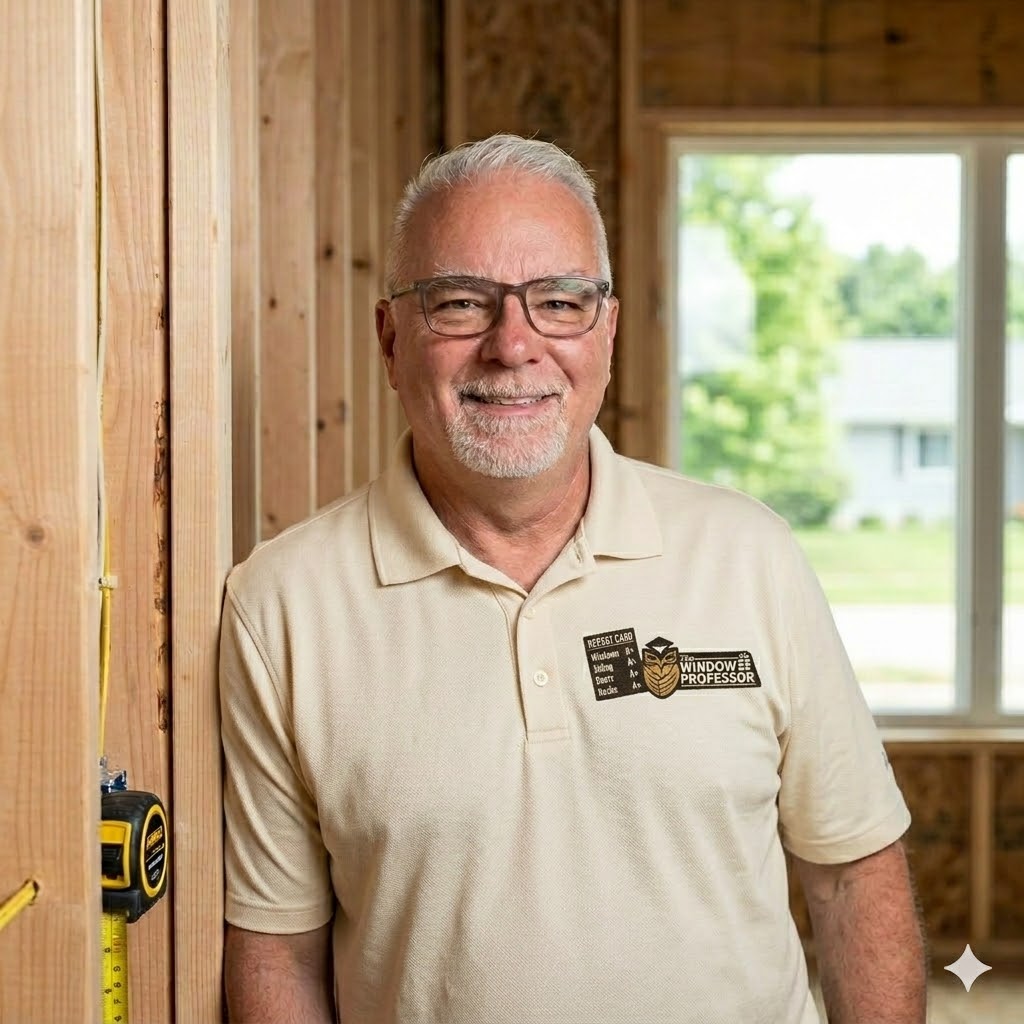 Jeff Haring, founder of The Window Professor, on a job site