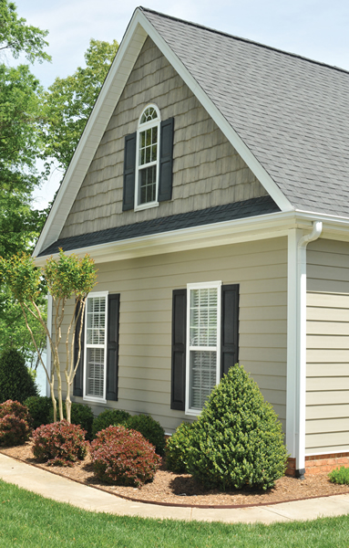 Gray siding on craftsman home