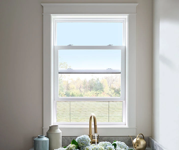 Single hung window above kitchen sink