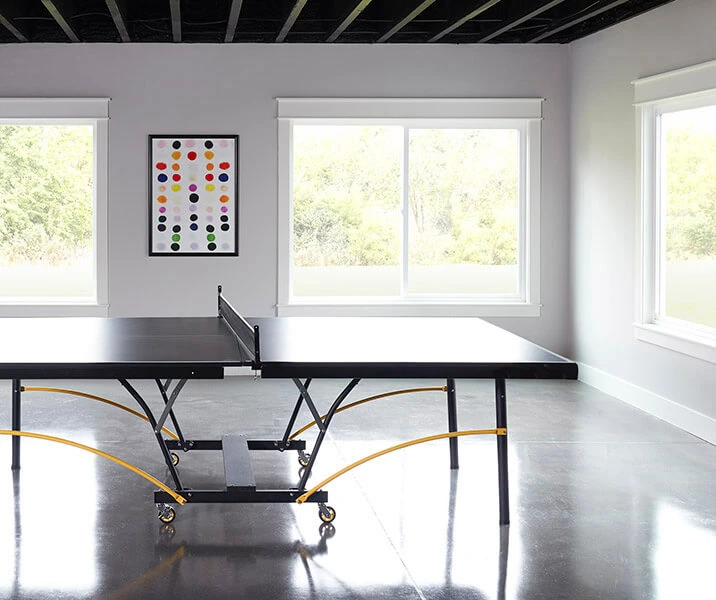 Sliding windows in game room